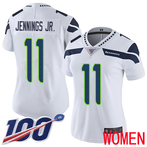 Seattle Seahawks Limited White Women Gary Jennings Jr. Road Jersey NFL Football 11 100th Season Vapor Untouchable